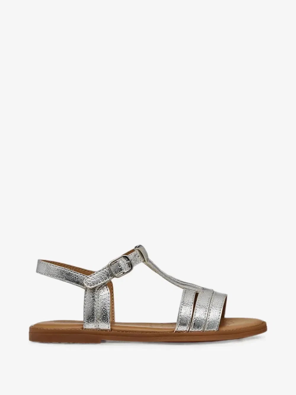 Босоножки Karly metallic T-bar Geox Kids, серебряный