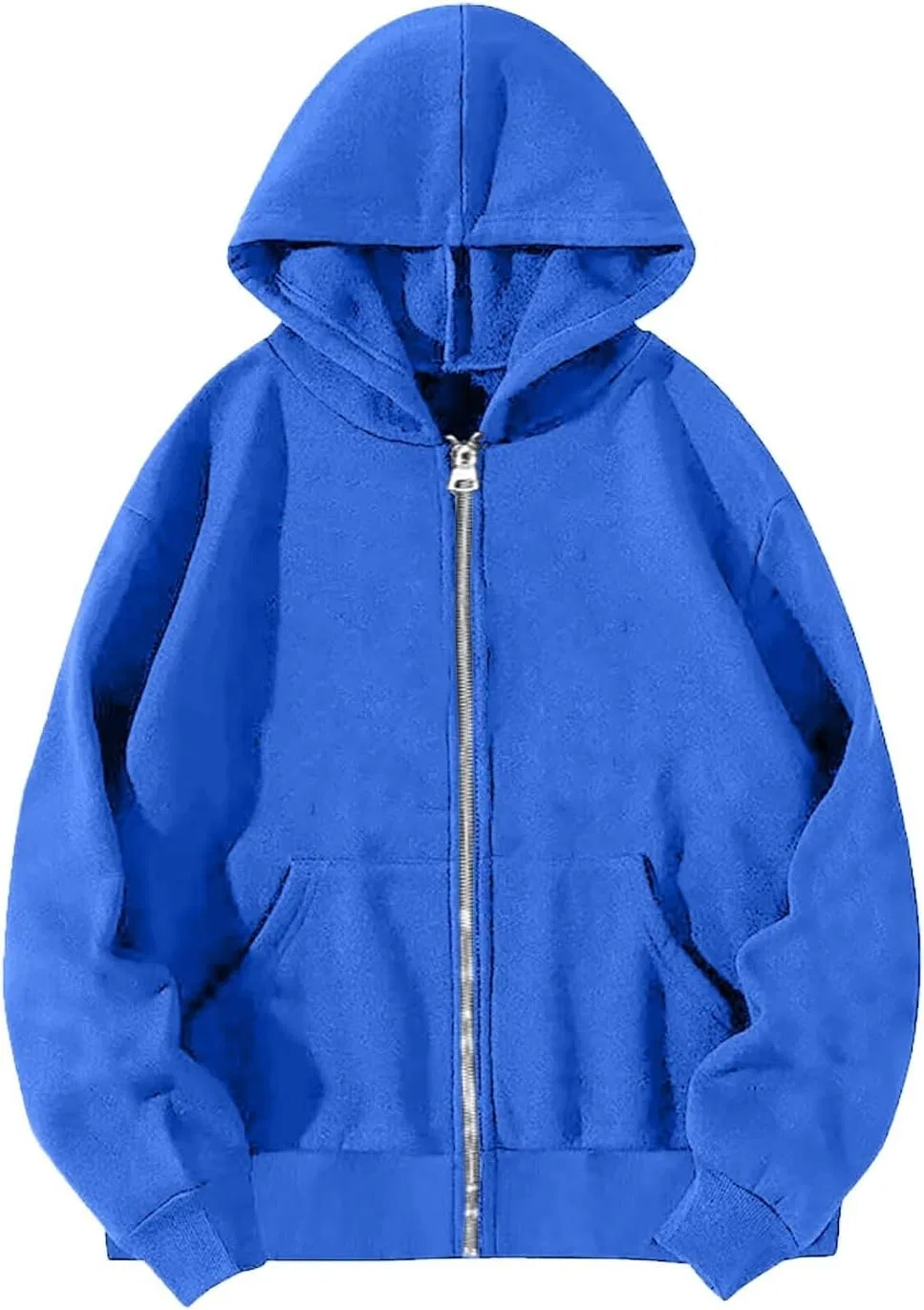 Женский свитшот с длинным рукавом и молнией, хлопковый, 1a-blue — фото 3