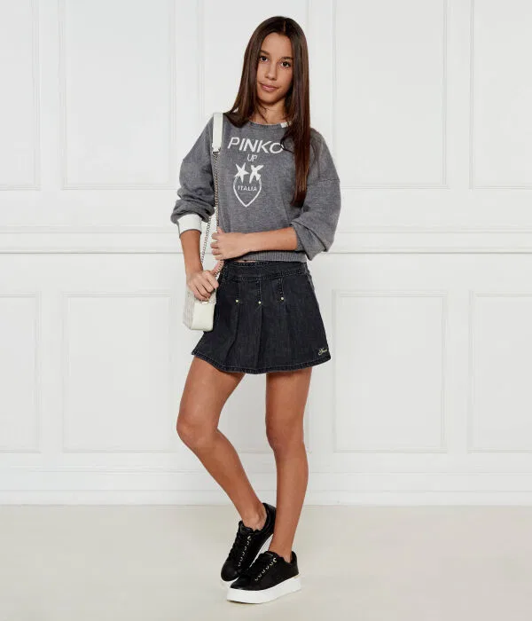 Детские шорты для девочки из денима Di Jeans Gonna-Pantalone Guess, черный — фото 2