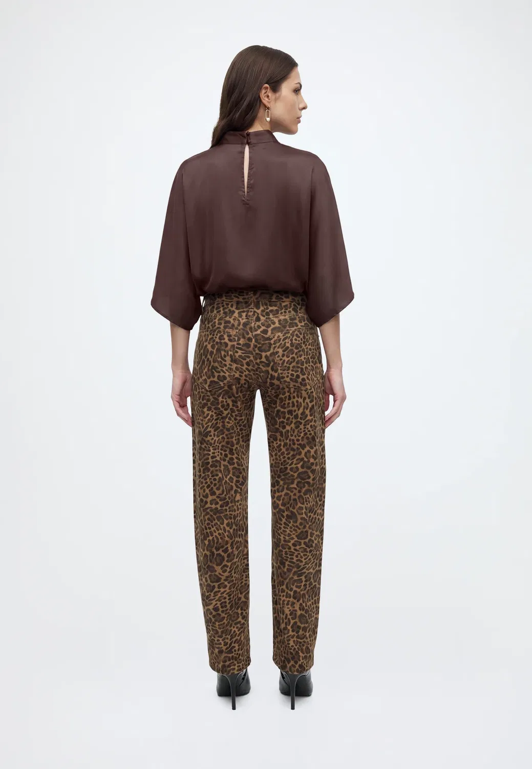 Прямые джинсы - свободные джинсы Gap, Leopard Print — фото 3