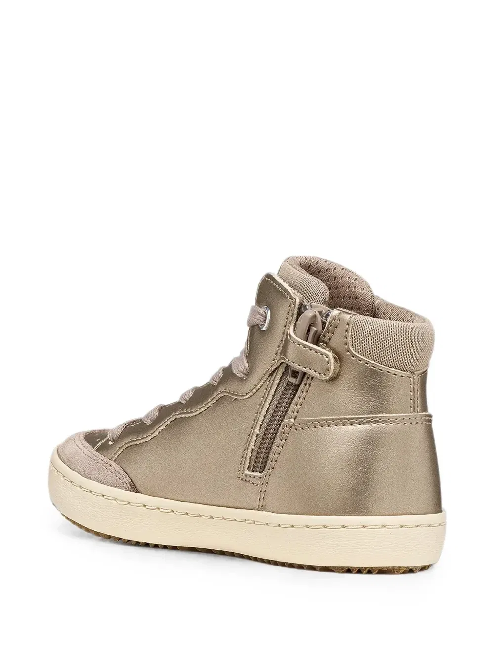 Кроссовки со вставками из блесток и нашивкой-звездой Geox Kids, золотой — фото 3