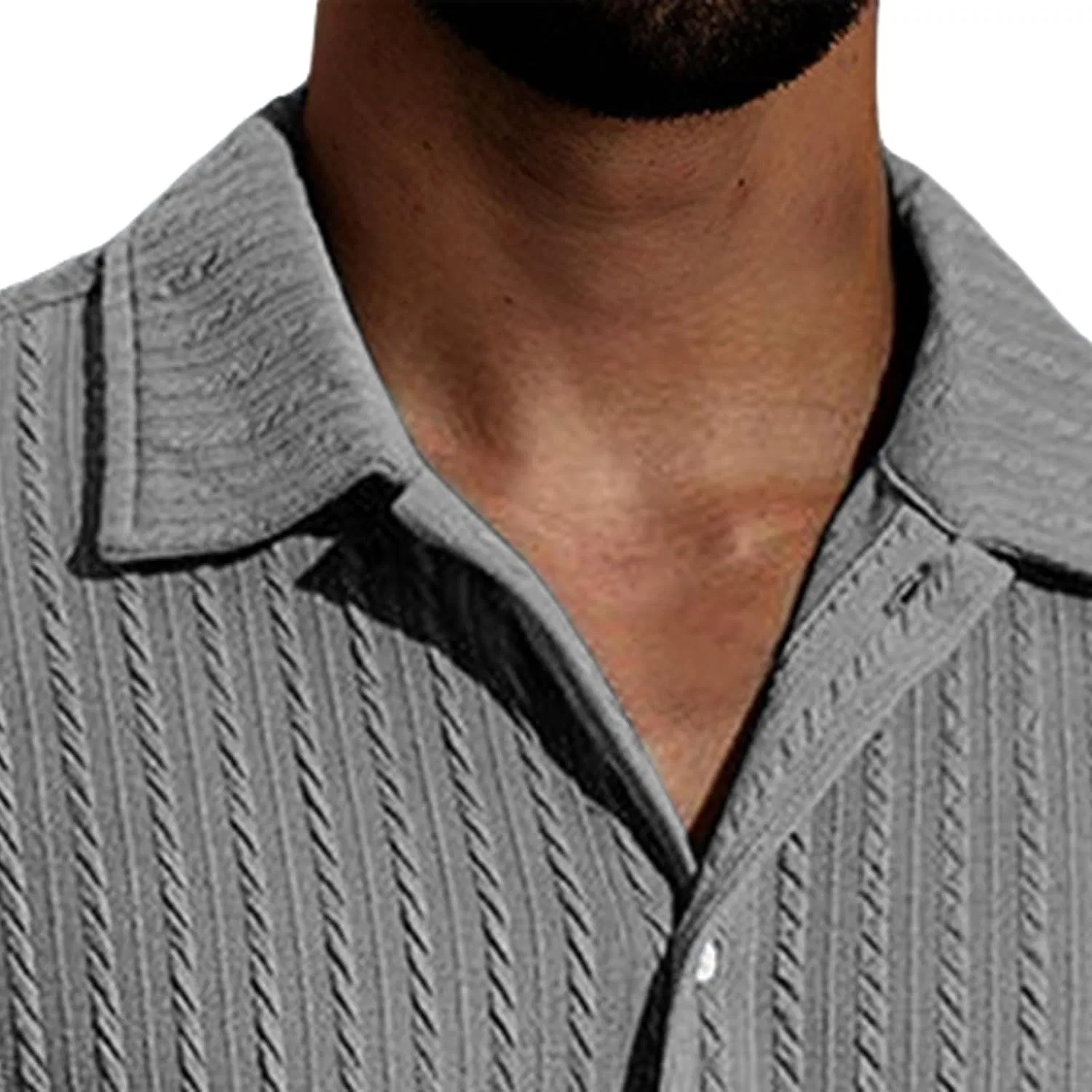 Мужская рубашка классическая Loose Fit, Dark Gray — фото 3