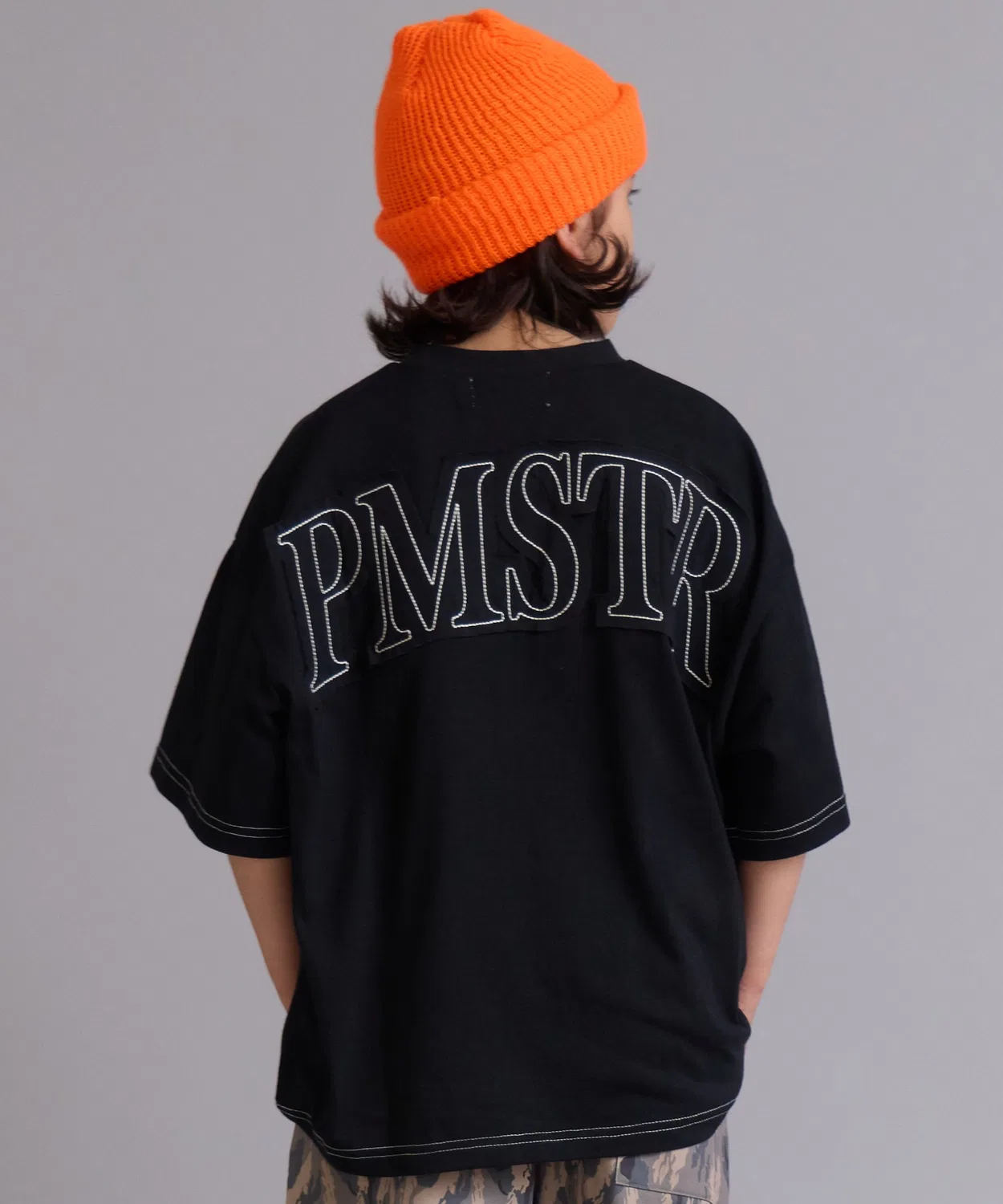 Детская хлопковая футболка с принтом PMST Logo Patch PAIRMANON STREET, Black