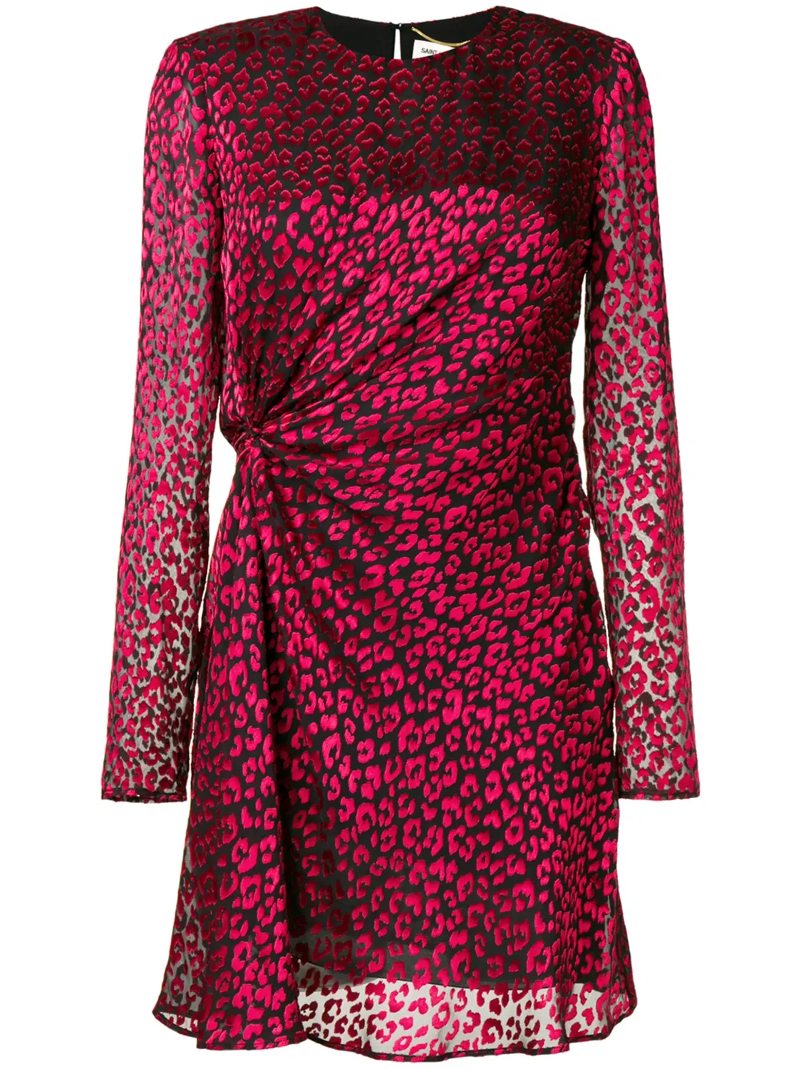 Платье мини со сборками Saint Laurent, красный
