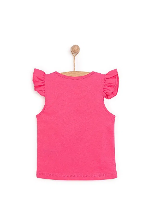 Детская футболка с принтом для девочек Animal Printed Tank Top Ebebek Hello Baby, Pink — фото 2