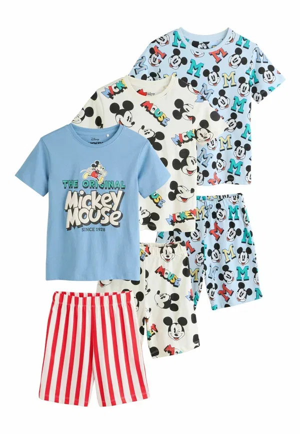 Пижамный комплект из 3 предметов, хлопок, Regular fit Mickey Mouse, Next, красный, синий, кремовый