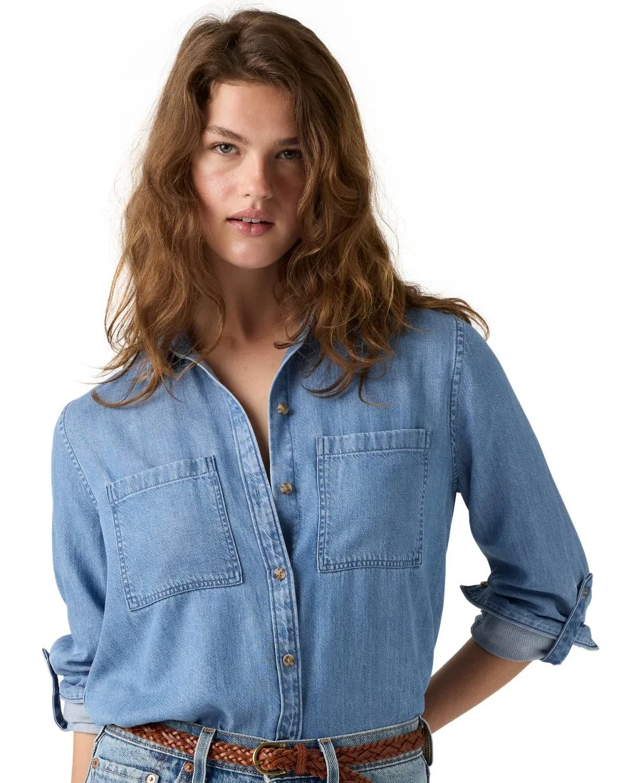 Женская джинсовая рубашка Utility с длинным рукавом Levi's, Midtown Blue