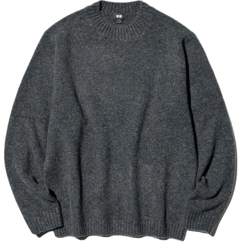 Мужской джемпер с круглым вырезом Dark Gray UNIQLO