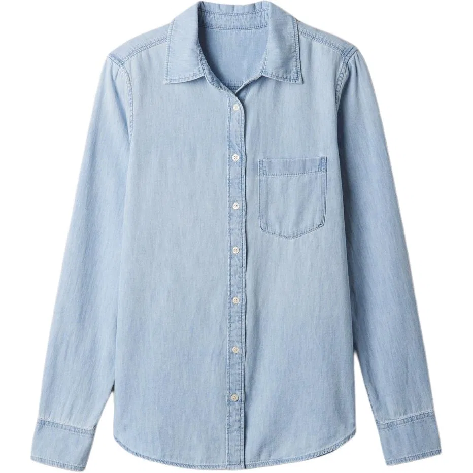 Женская рубашка с лацканами Light Washed GAP, Light Washed