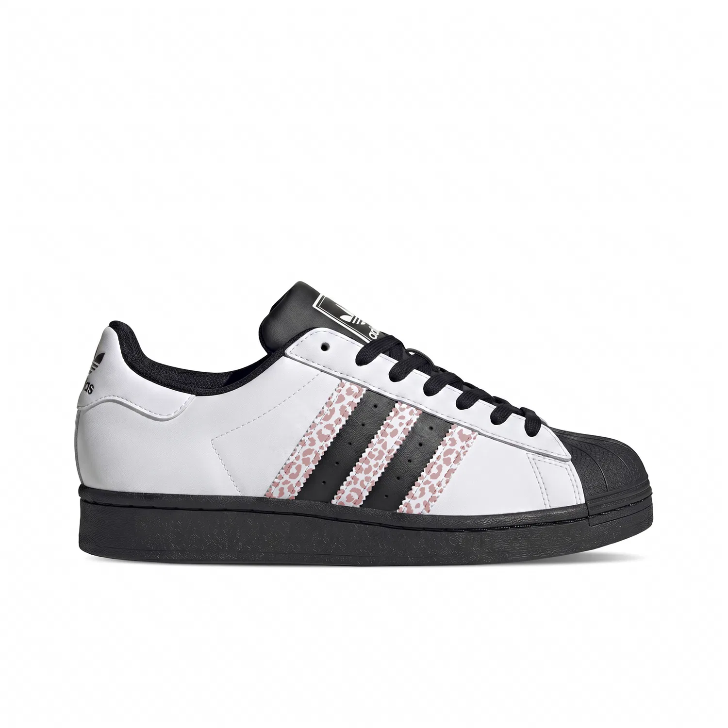 Кроссовки детские для скейтбординга Superstar 2, Adidas Originals, Black White Pink — фото 4