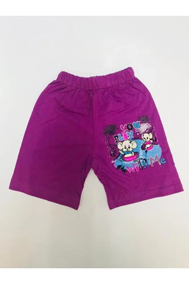 Детские шорты для девочек хлопковые с принтом Baby Slon Kids Clup, Purple
