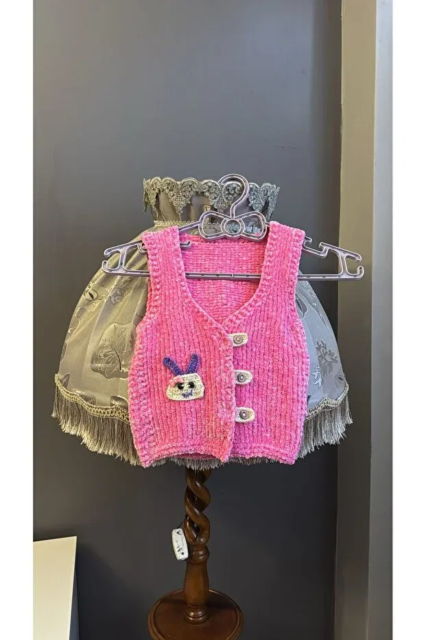 Детский вязаное кардиган с принтом Senaybutik, Pink