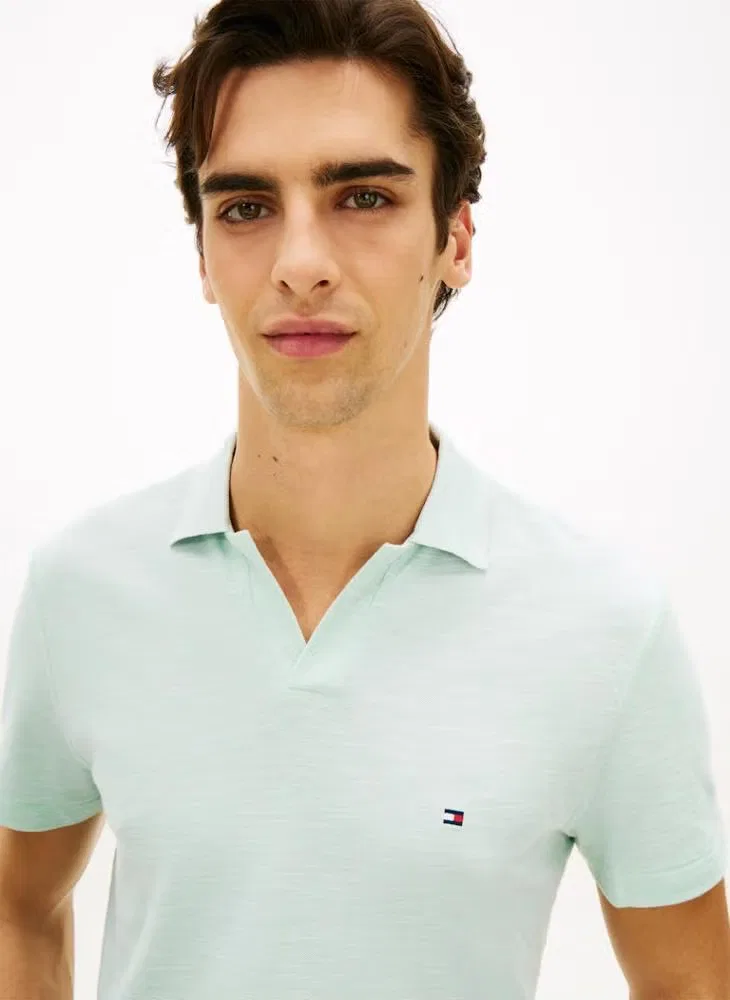 Поло с фактурной вязкой Regular fit Textured Oxford Pique Tommy Hilfiger, мятный — фото 3