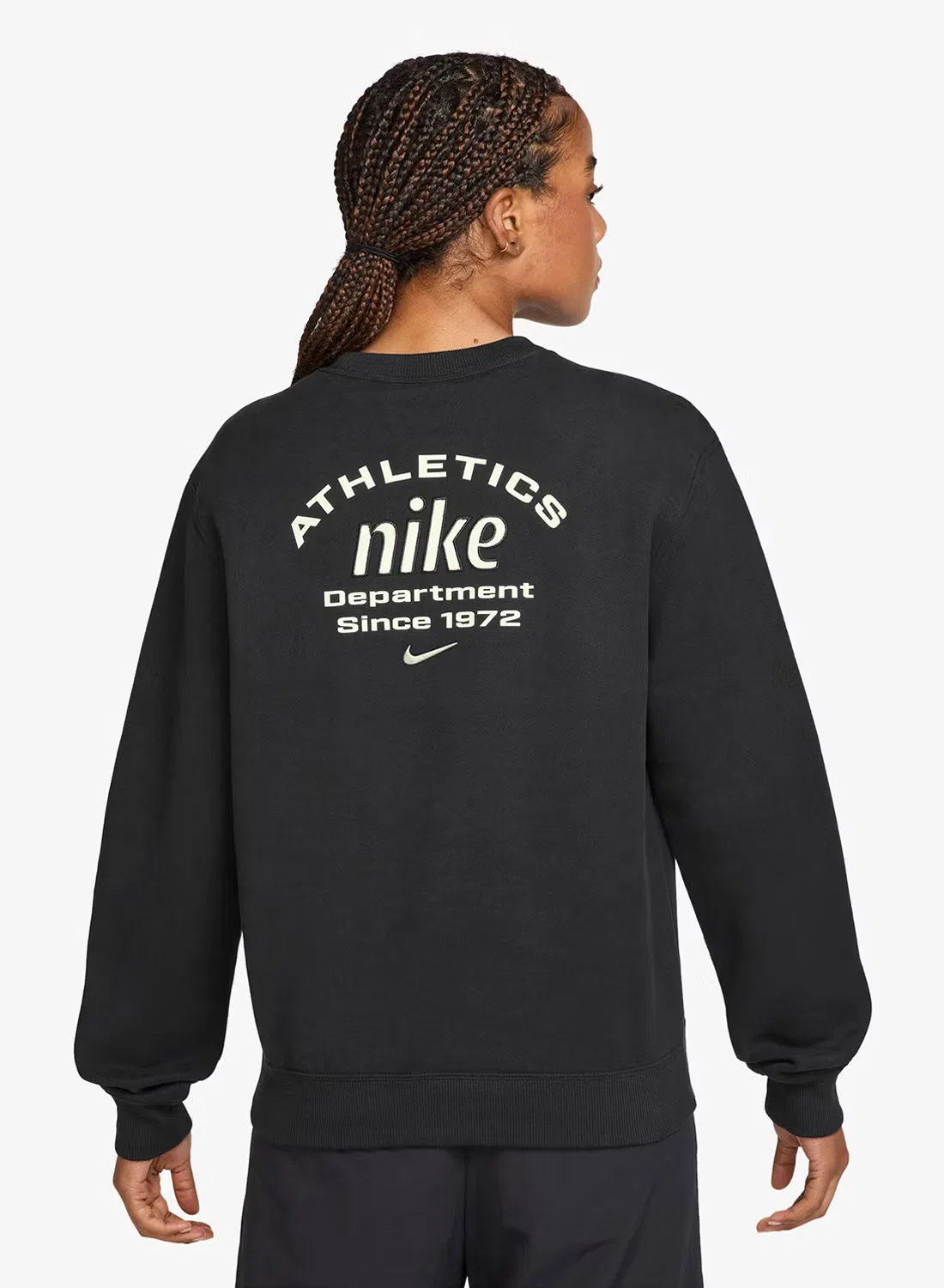 Свитшот из флиса с адаптивным кроем Studio Nike, черный — фото 2