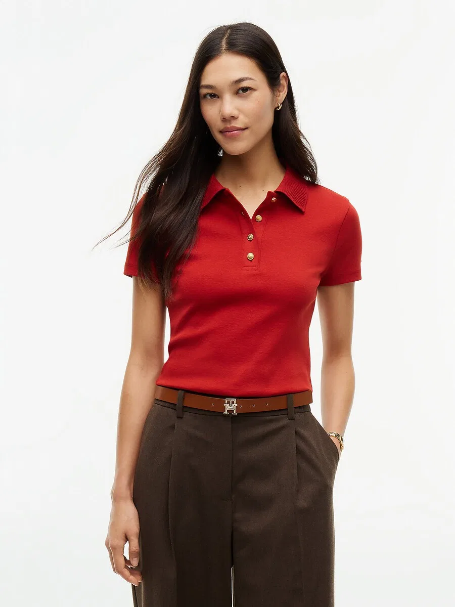 Топ TOMMY HILFIGER кроваво-красного цвета — фото 2
