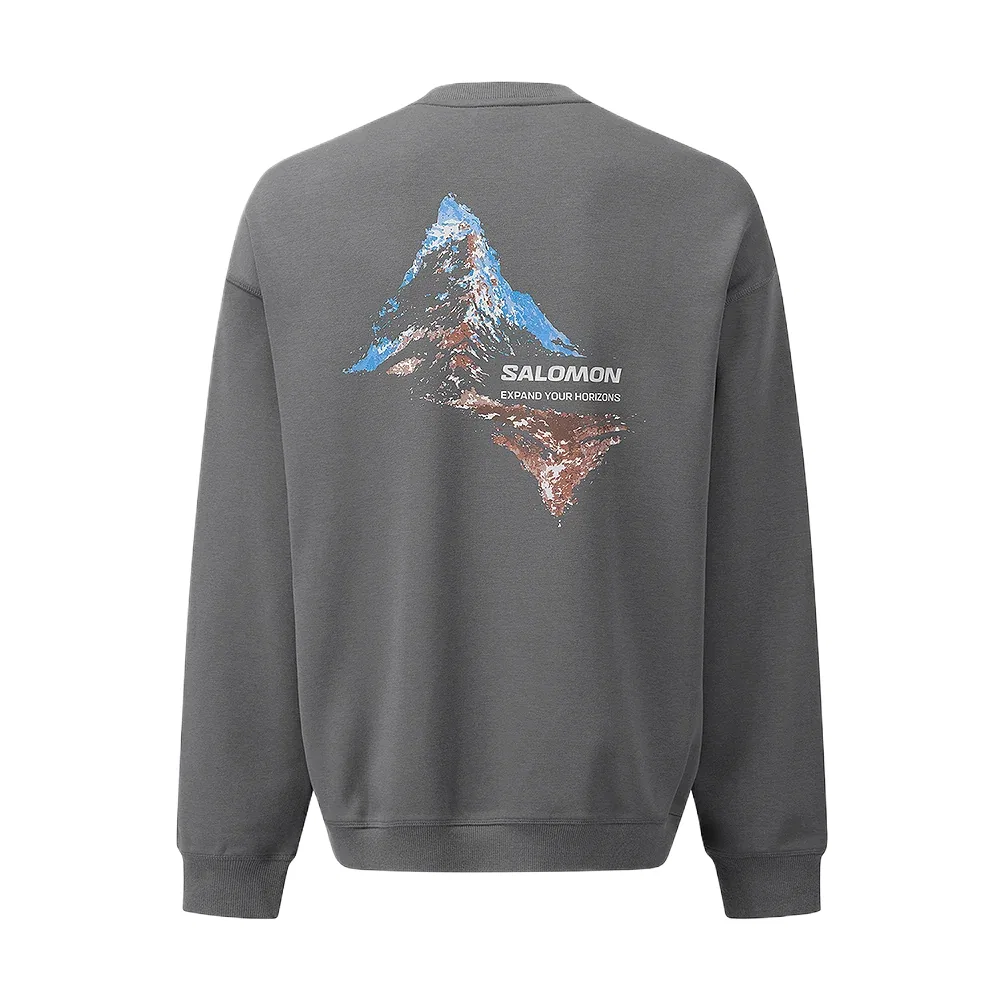 Детский свитшот с круглым вырезом SALOMON, Cool Charcoal Gray