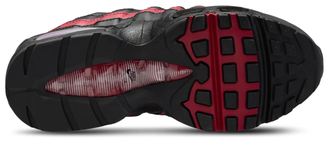 Кроссовки для мальчиков Air Max 95 BB Leather Nike, цвет Black/Wolf Grey/Crimson — фото 4