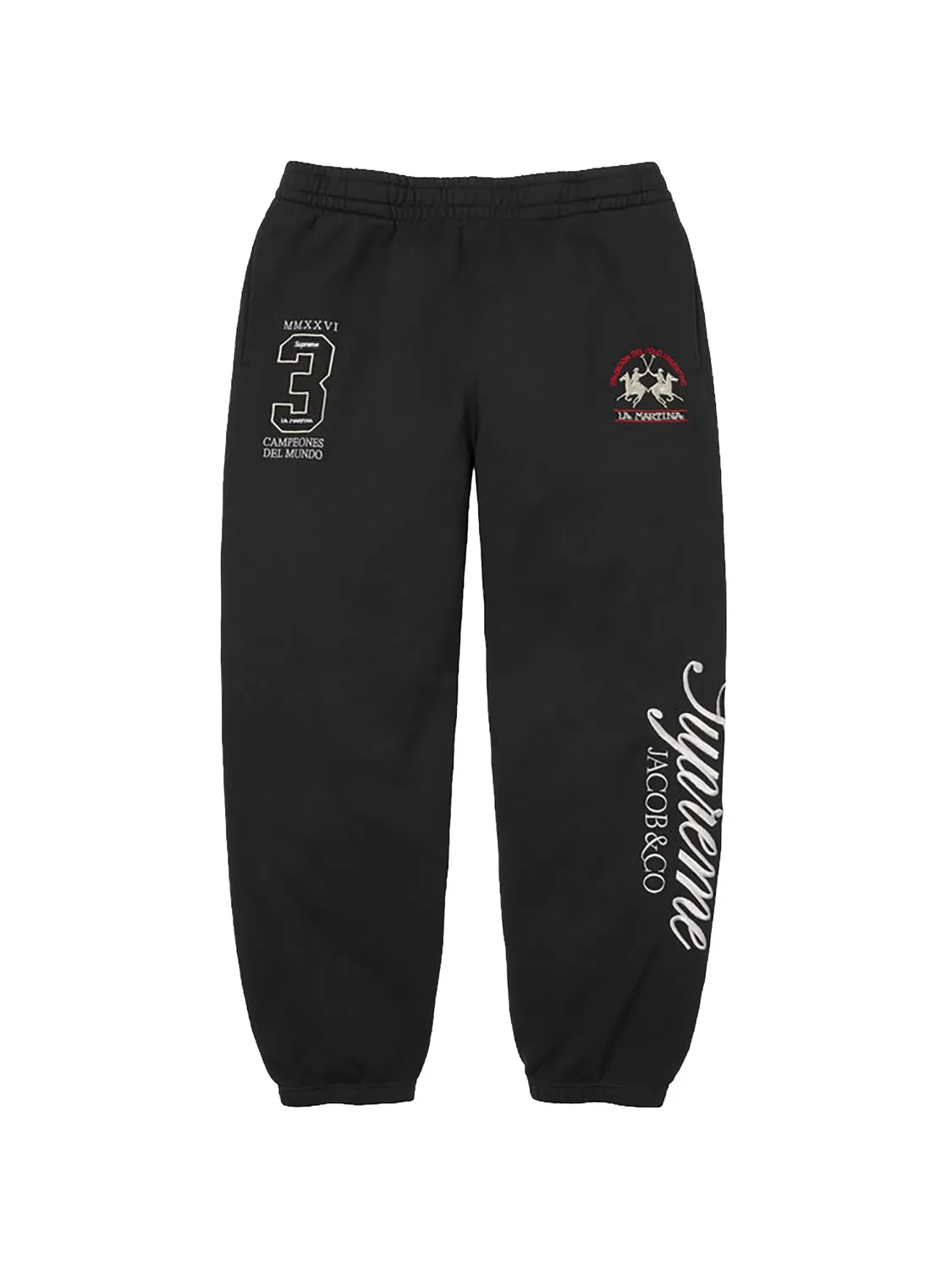 Спортивные брюки из коллаборации с La Martina x Jacob & Co Supreme, черный