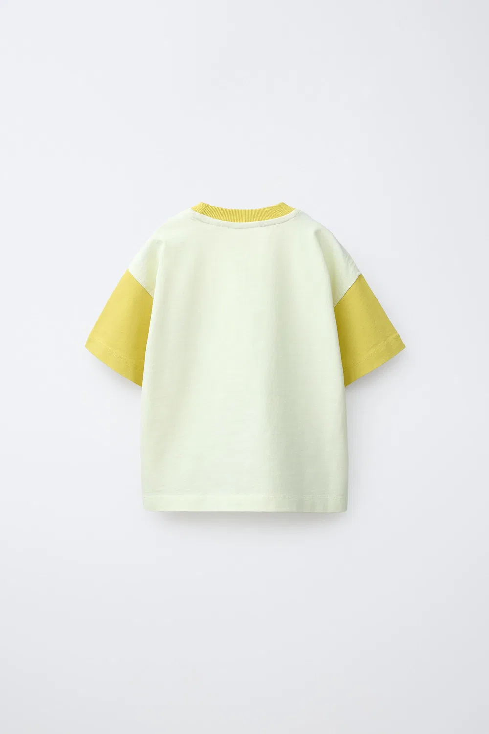 Футболка с цветовыми блоками ZARA, Yellow — фото 2