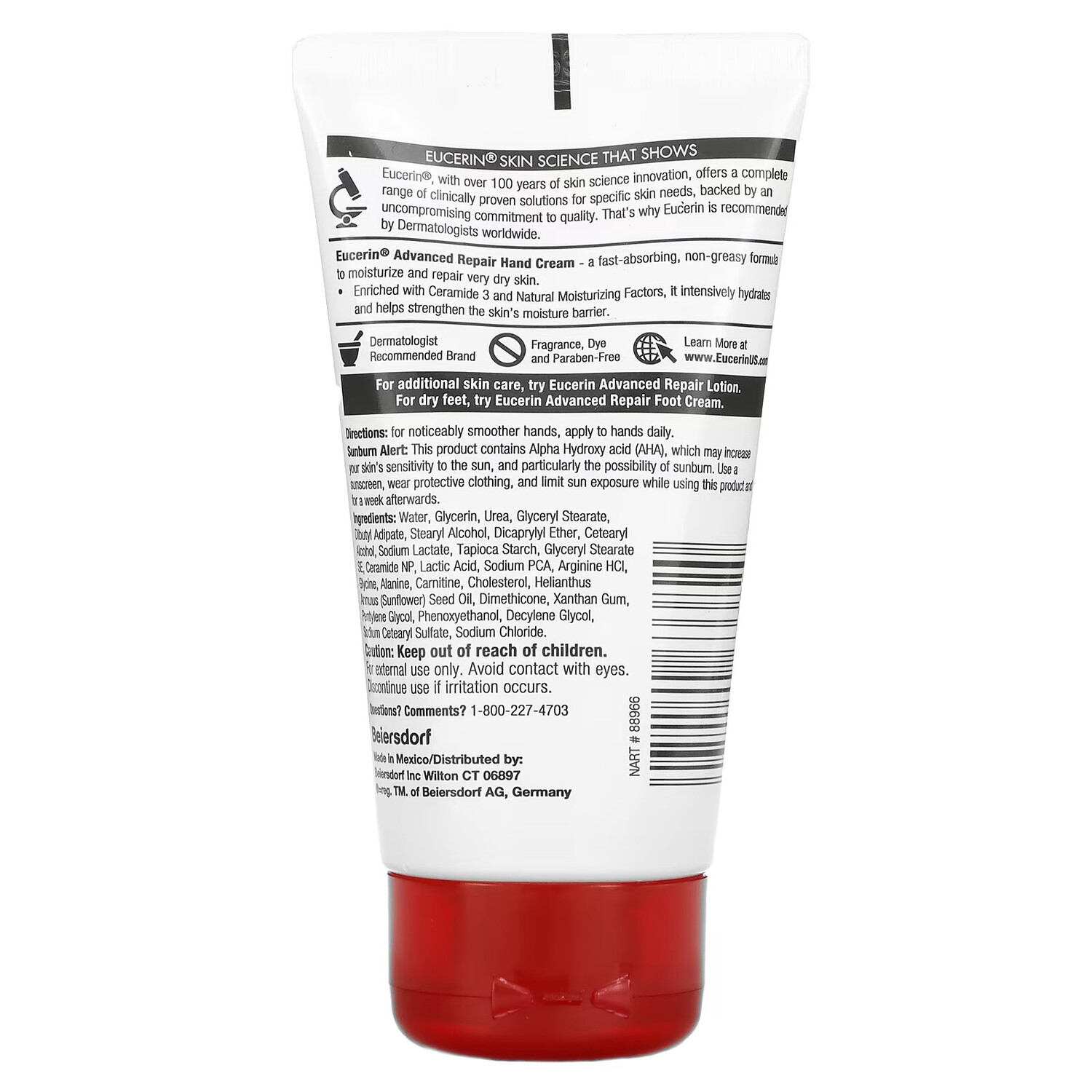 Eucerin, Крем для рук для продвинутого восстановления, без запаха, 2,7 унции (78 г) — фото 3