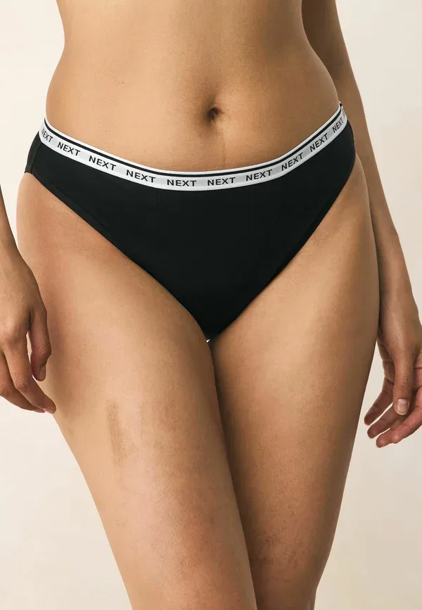 Комплект трусов 4 шт, хлопок, High fit - heavy flow full knickers, Next, черный