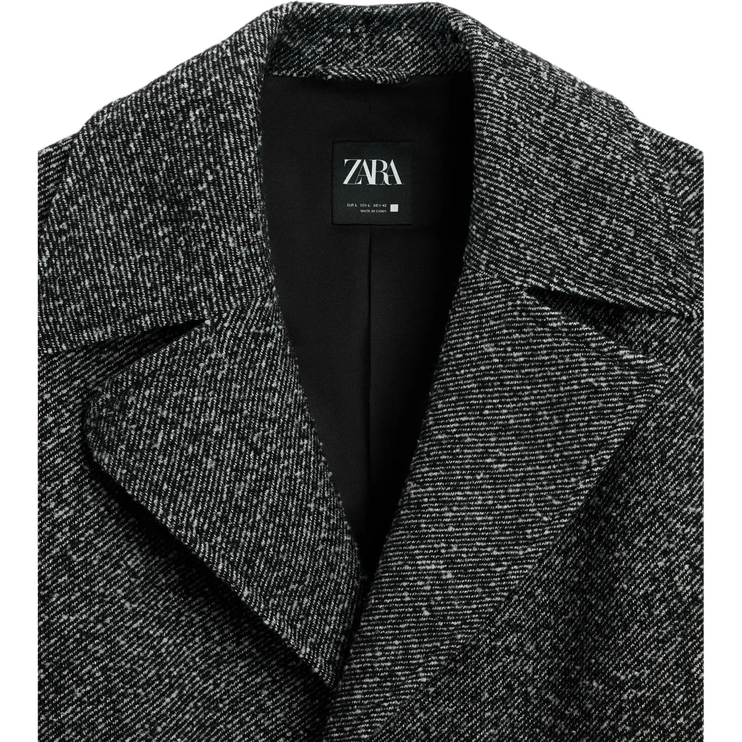 Мужское пальто с воротником-стойкой Coal Gray ZARA, Coal Gray — фото 4