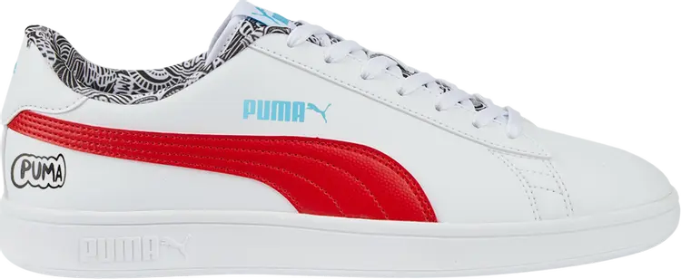 

Кроссовки Puma Smash V2 Me Happy - White Red, белый