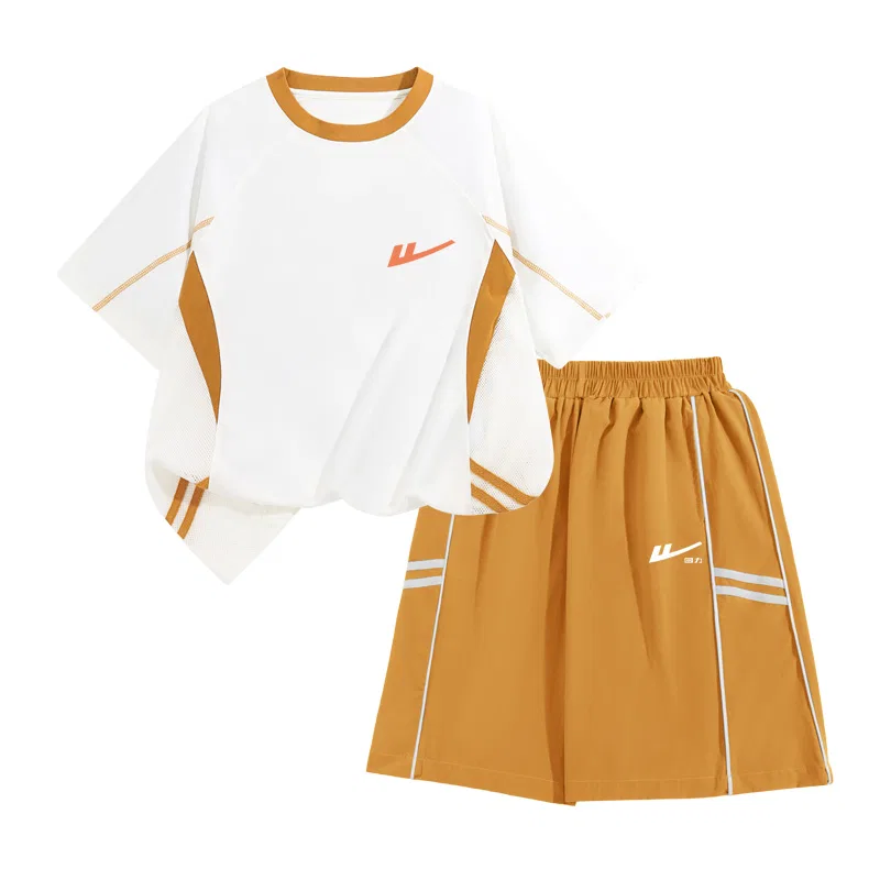 Детский спортивный комплект с круглым вырезом Orange/H Orange Red LOGOK+H White Huili Small K WARRIOR