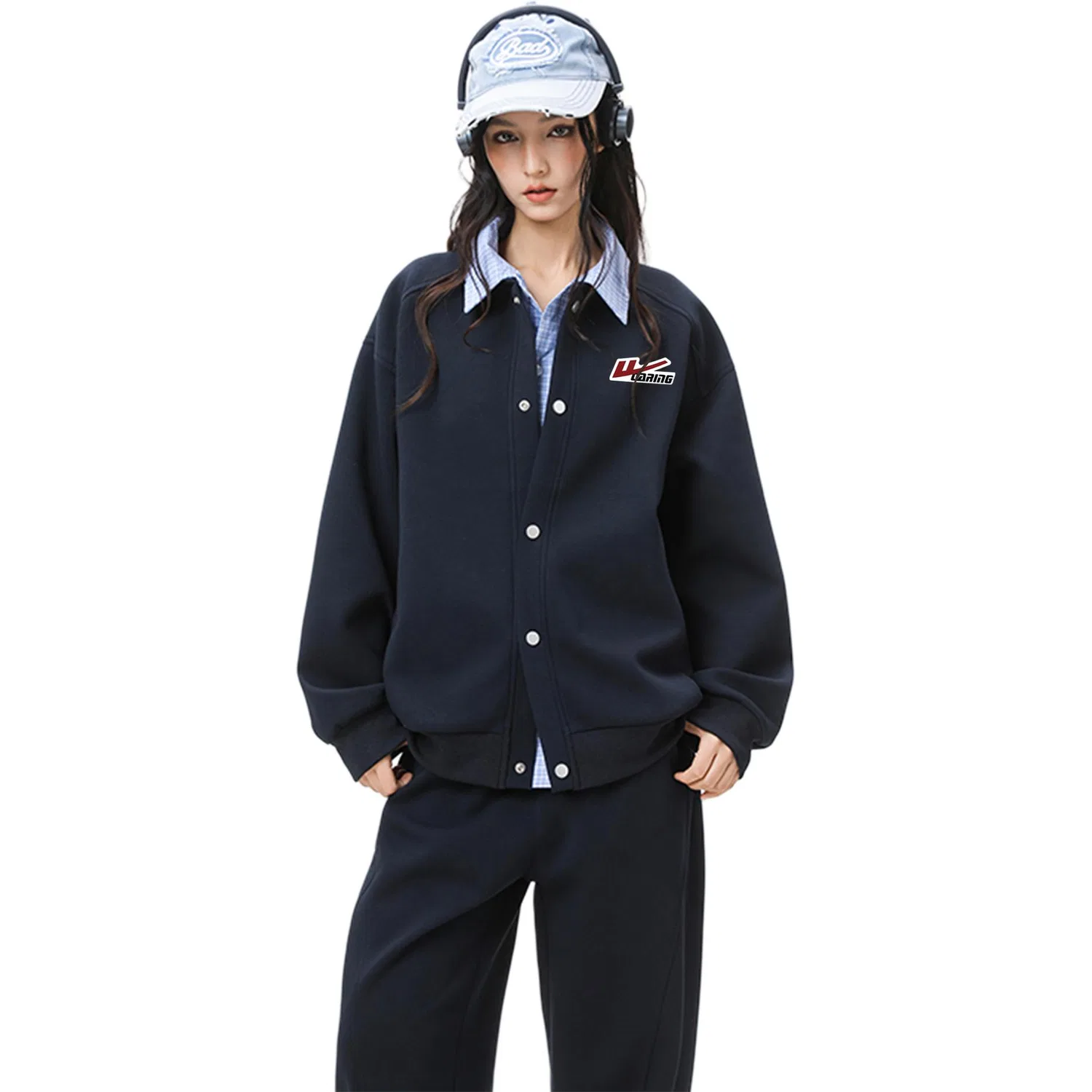 Детский жакет с лацканами и средним кроем, Mock Two Piece, Deep Sea Blue (DIY Badge), WARRIOR
