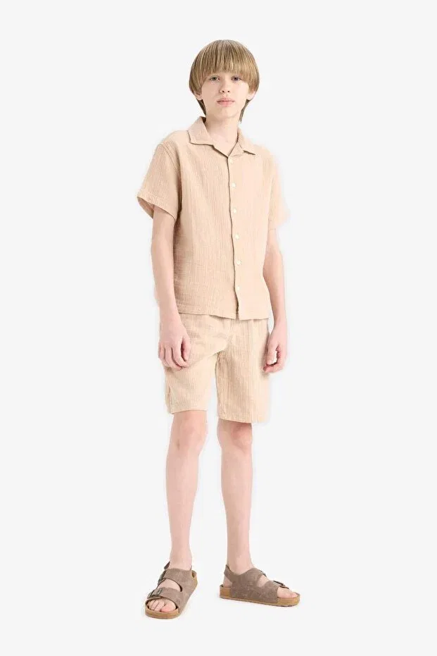 Детские шорты для мальчиков хлопковые Defacto, Beige-Bg732