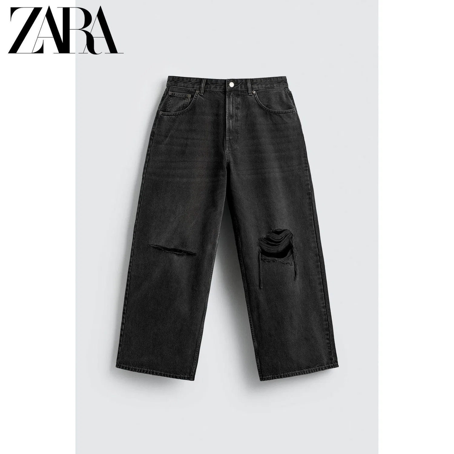 Детские джинсы свободного кроя Carbon ZARA, Carbon — фото 3