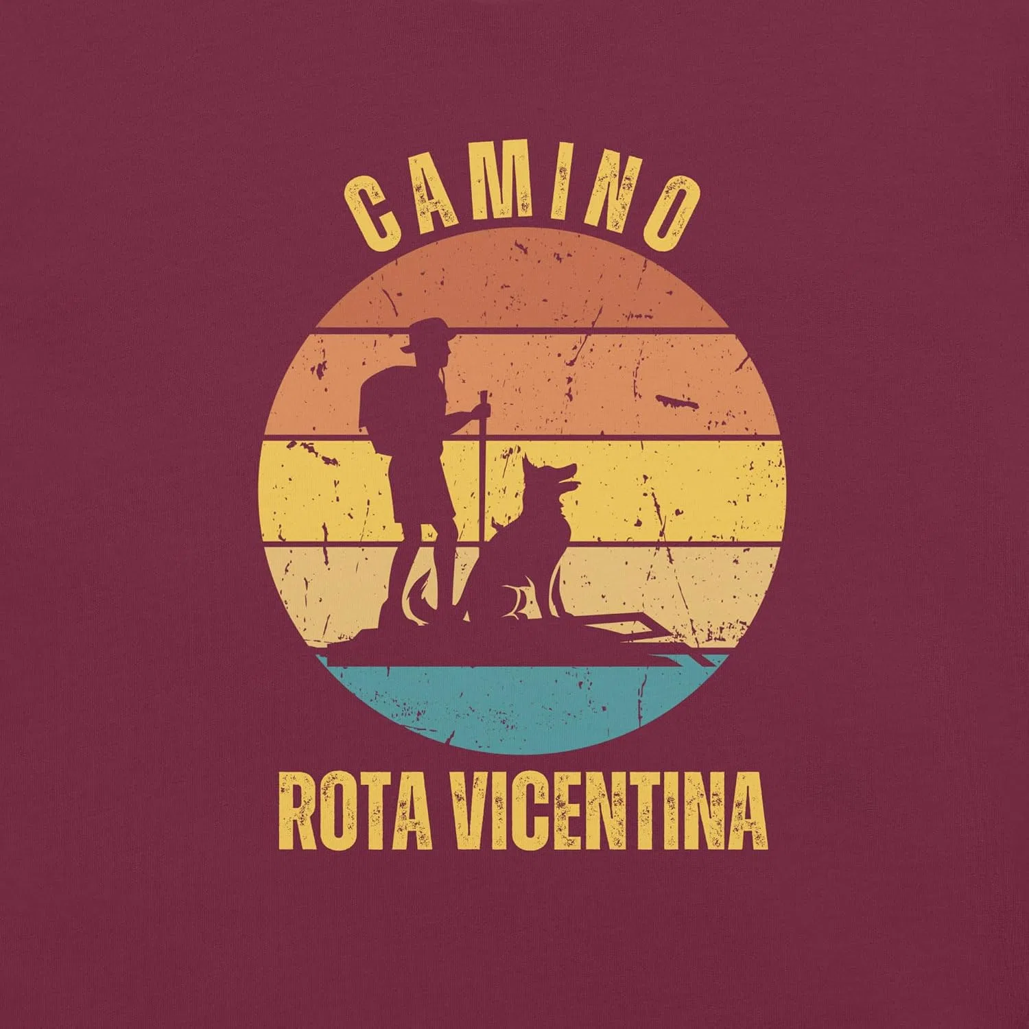 Мужская футболка с принтом Rota Vicentina Unisex 3001, Maroon — фото 2