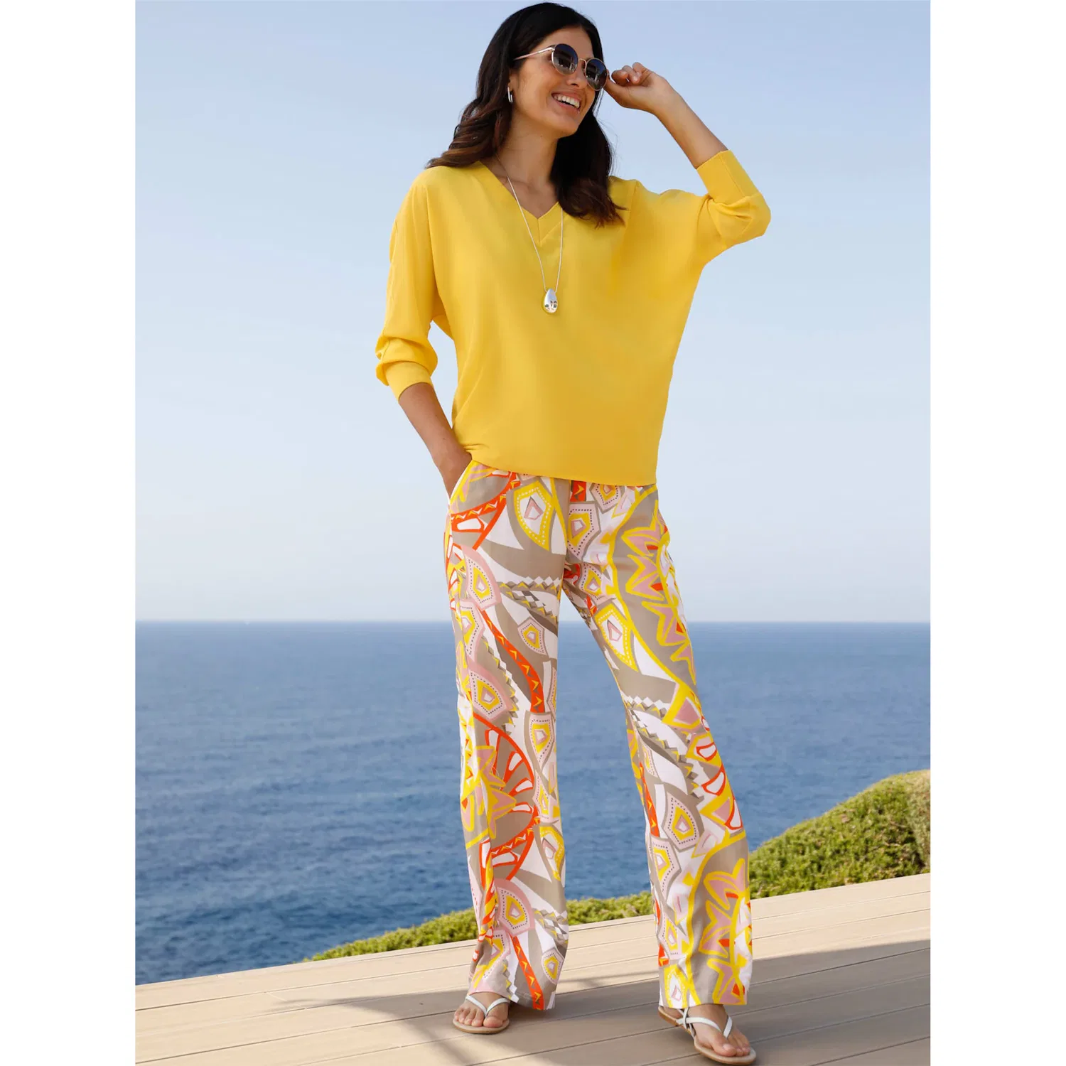 Женская блуза оверсайз Classic Basics, Sun Yellow