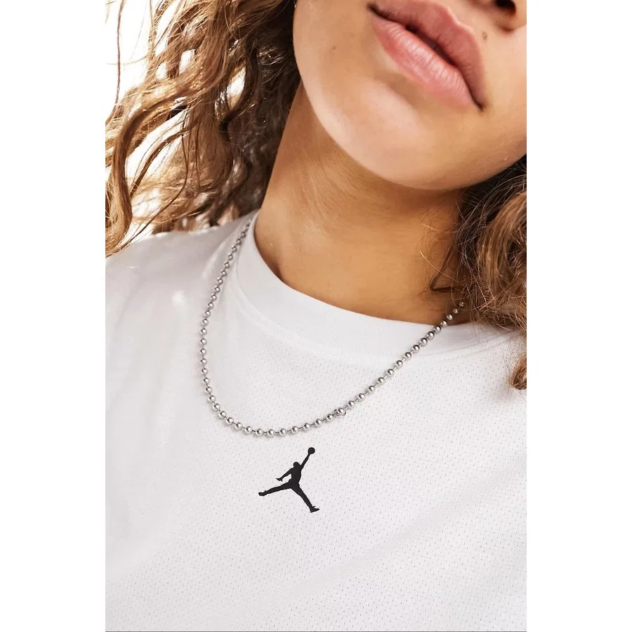 Женский топ-футболка свободного кроя Jordan Diamond Jumpan Nike, Белый — фото 3