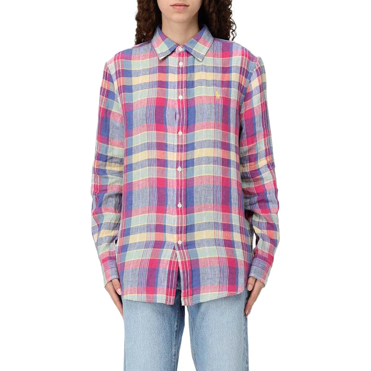 Женская рубашка в клетку Polo Ralph Lauren, Raspberry Pink — фото 4