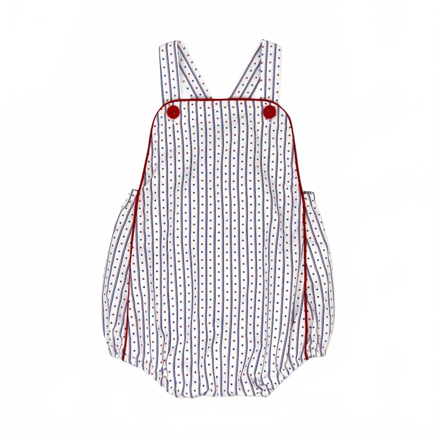 Детский боди-комбинезон с полосатой расцветкой Evan Sunsuit Lullaby Set, Blue/Red