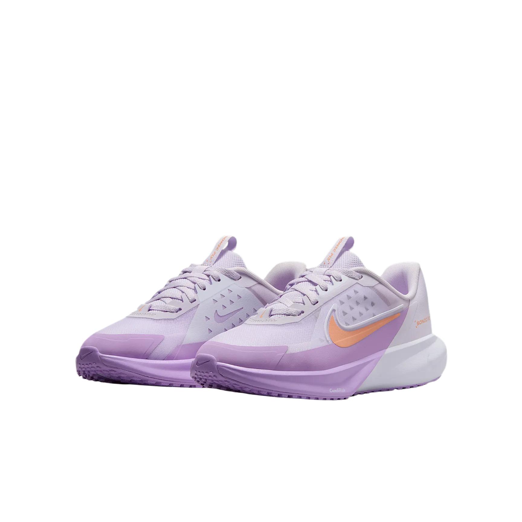 Nike Sonic Fly амортизационные низкие детские беговые кроссовки white purple — фото 3
