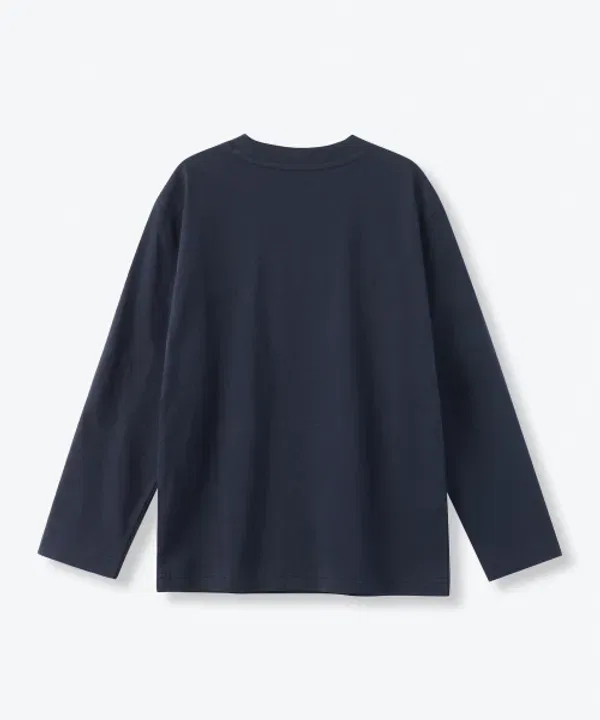 Футболка с длинным рукавом Relaxed Crew Neck, Musinsa Standard Kids, темно-синий — фото 3