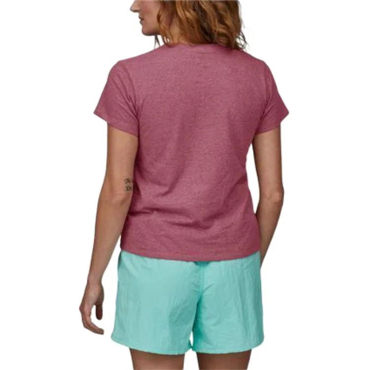 Женская футболка с круглым вырезом из органического хлопка Patagonia, Evening Fuchsia/Evening Mauve — фото 3
