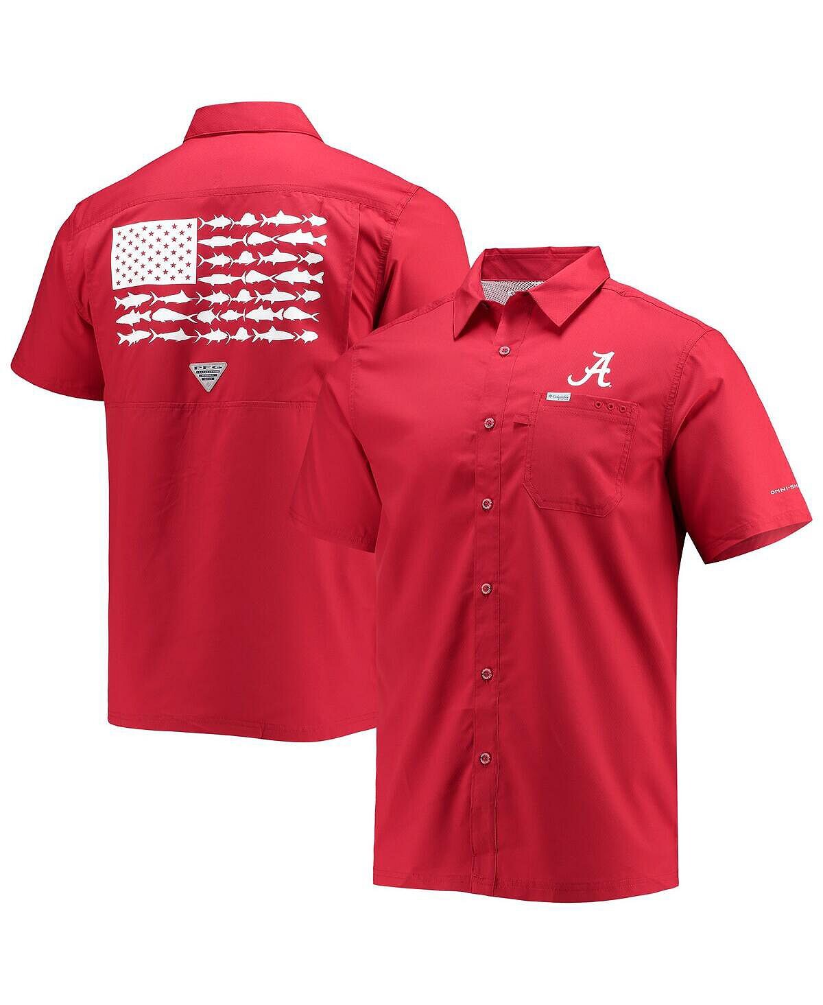 

Мужская рубашка crimson alabama crimson tide slack tide camp на пуговицах Columbia