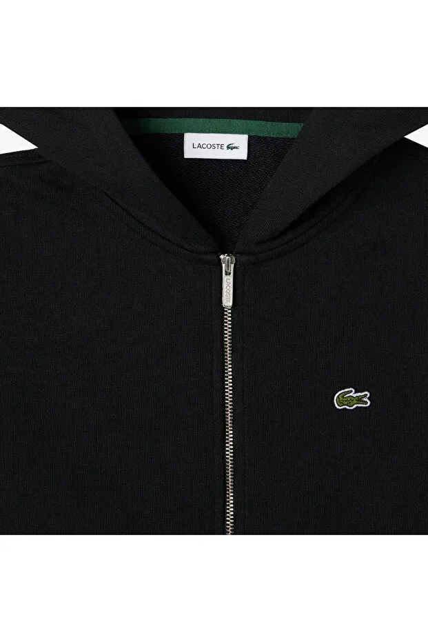 Детское худи для девочек с капюшоном Lacoste, Черный — фото 3
