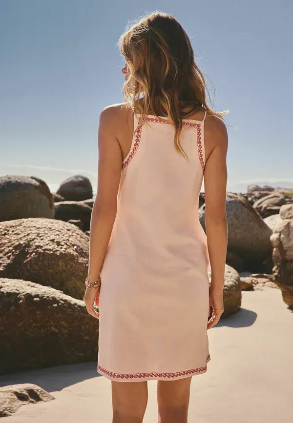 Платье с вышивкой Day dress Next, Pink Red, красный/розовый — фото 3