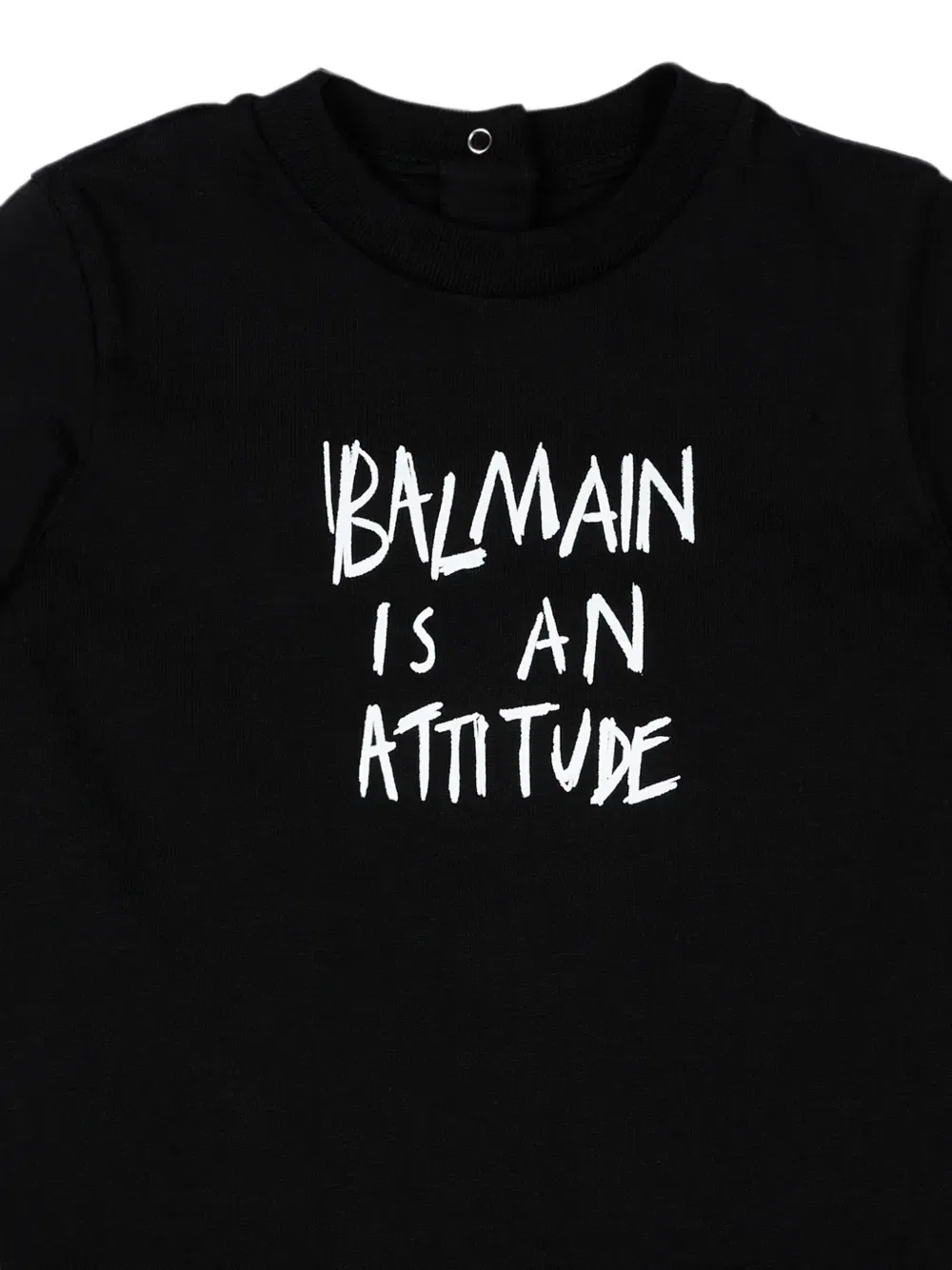 Платье с логотипом и оборками Balmain Kids, черный — фото 3