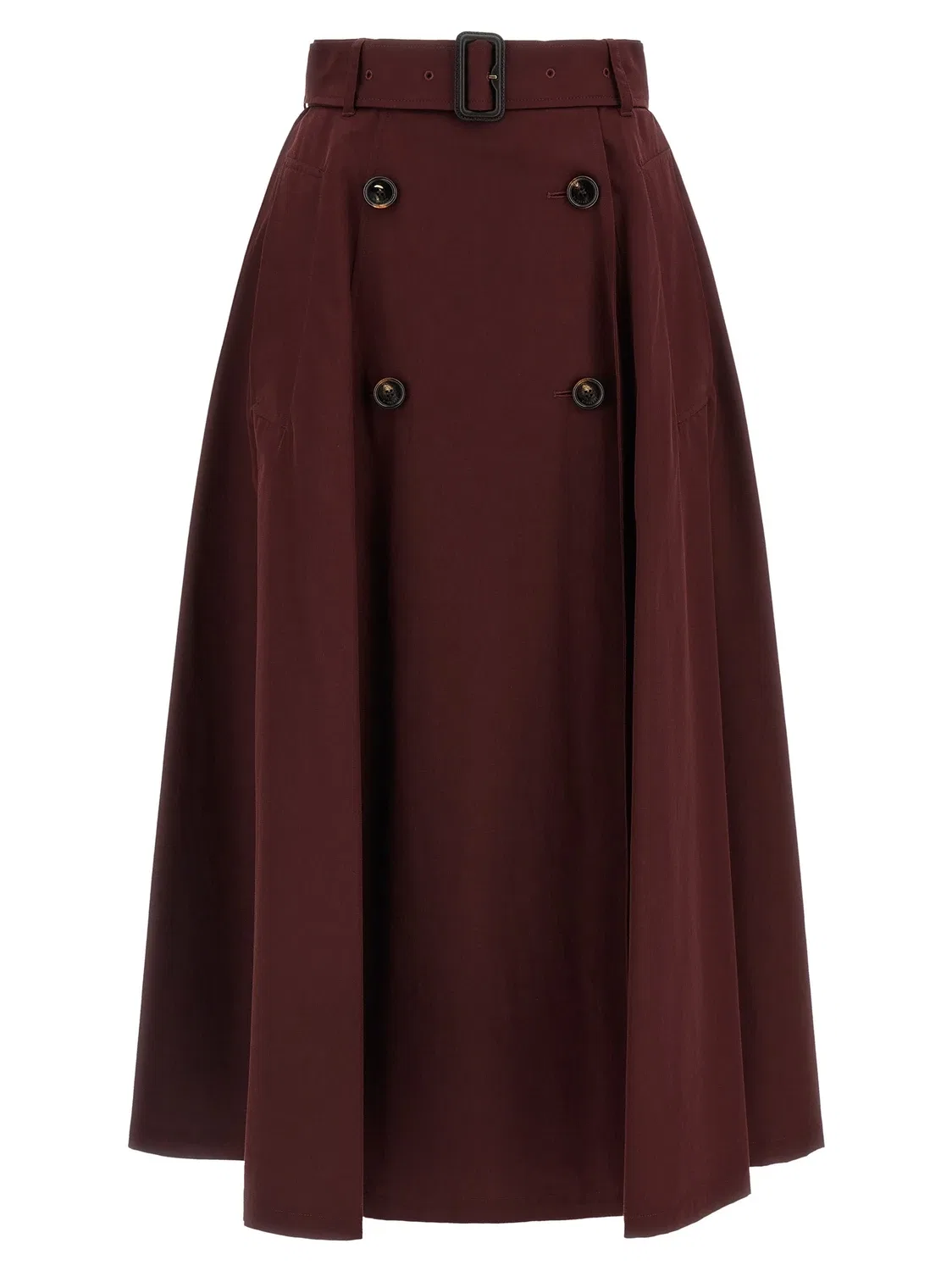 Юбка из габардиновой ткани BURBERRY, бордовый
