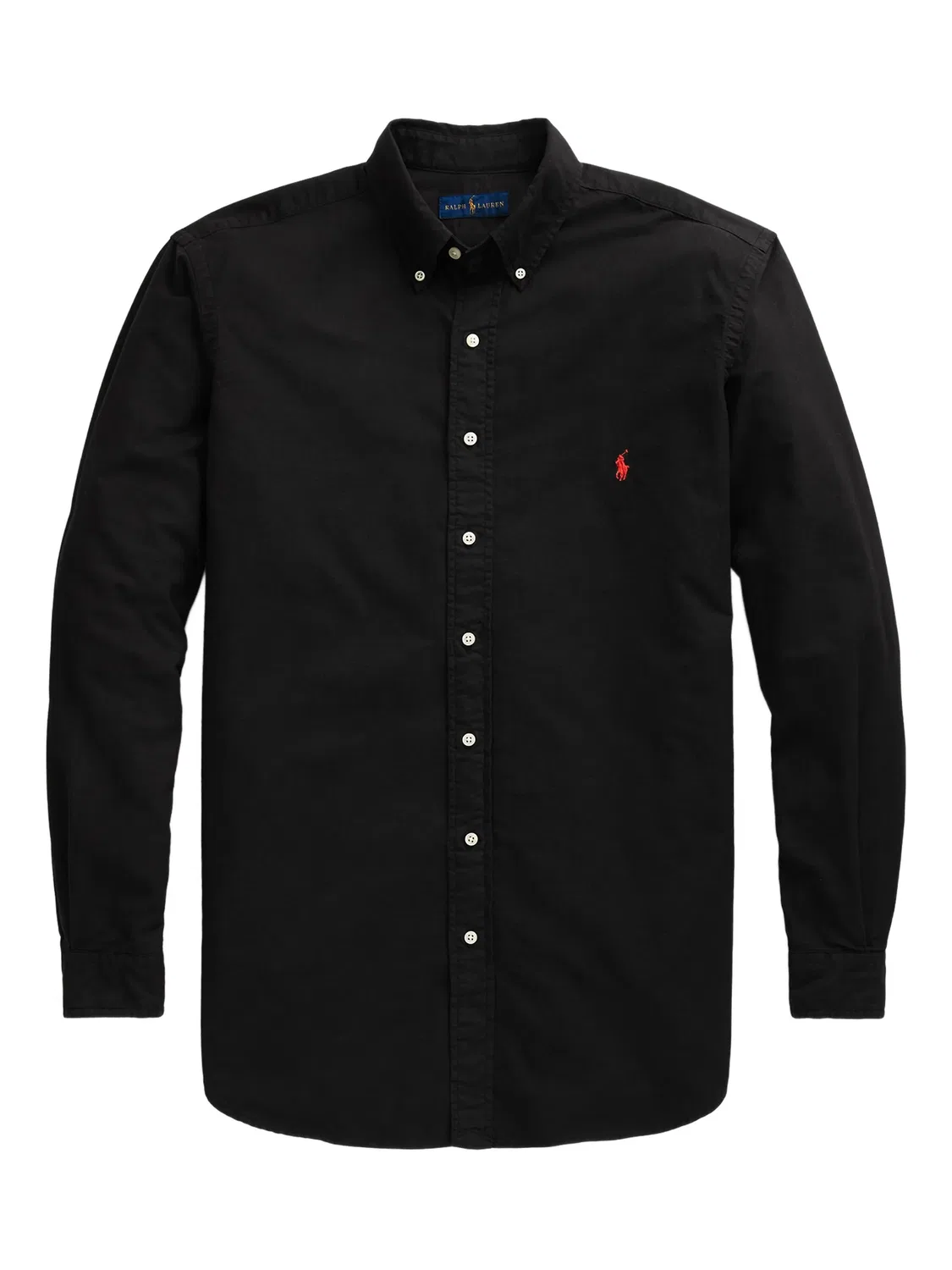 Хлопковая рубашка черная Polo Ralph Lauren, черный