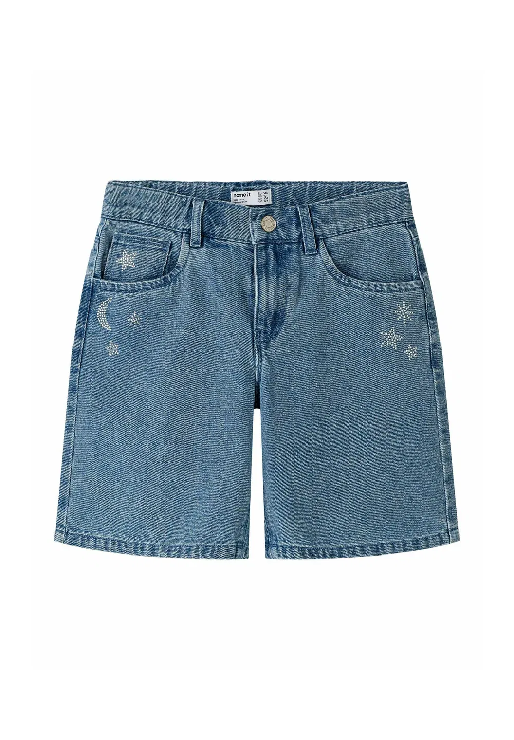 Джинсовые шорты с широкими штанинами - джинсовые шорты Name It, Medium Blue Denim