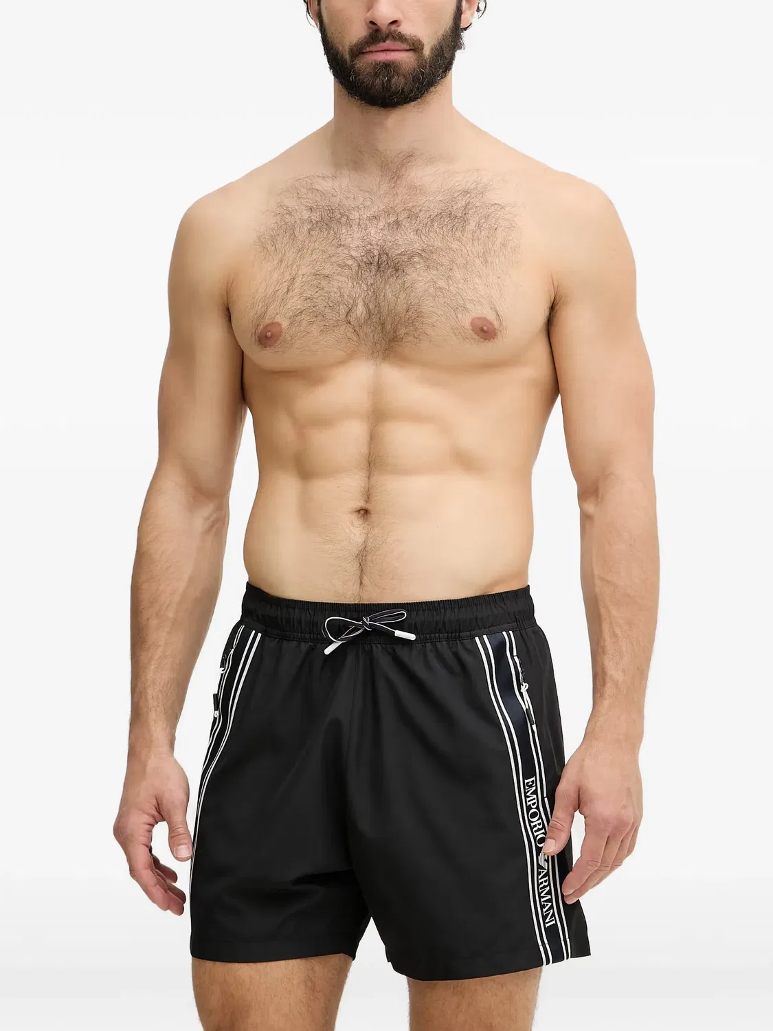 Плавательные шорты с лентой-логотипом, черные Emporio Armani, черный