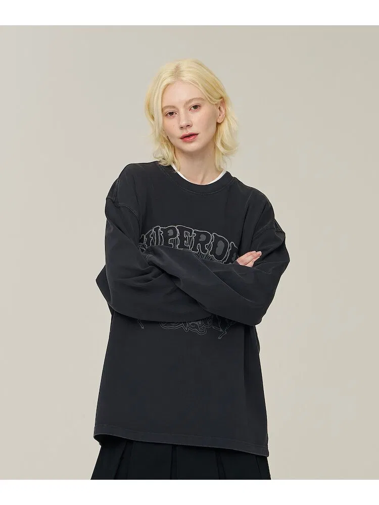 Футболка с длинным рукавом Vintage Work Washed SUPERDRY, Dark Grey