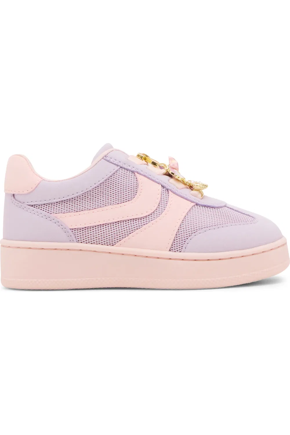 Кроссовки детские на шнурках с подвесками Kids' Jersey Steve Madden, Blush/Lilac — фото 2