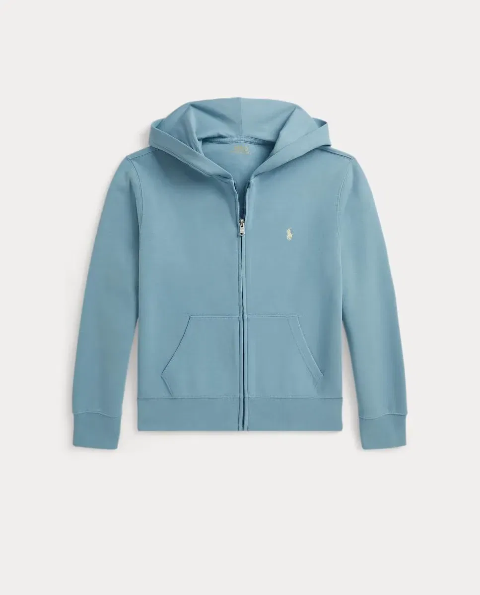 Детская худи с капюшоном из технического трикотажа с кенгуру-карманом Polo Ralph Lauren, Голубая